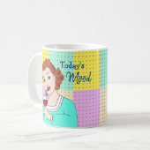 Die Stimmung von heute, Retro Lady Holding Wine Kaffeetasse (Vorderseite Links)