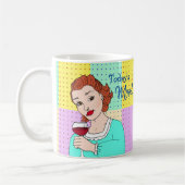 Die Stimmung von heute, Retro Lady Holding Wine Kaffeetasse (Links)