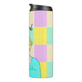 Die Stimmung von heute, Retro Lady Holding Wine Thermosbecher (Nach rechts gedreht)