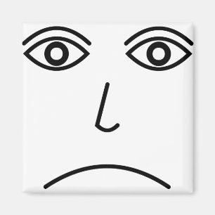 Die Stirn runzelndes Gesicht Magnet