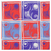 Die Stoffe Rot, Weiß und Blau des Designers nach S (Nahaufnahme)