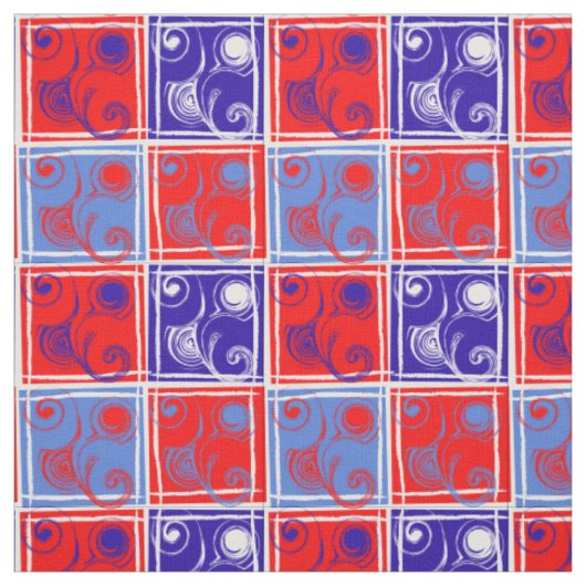 Die Stoffe Rot, Weiß und Blau des Designers nach S (Muster)