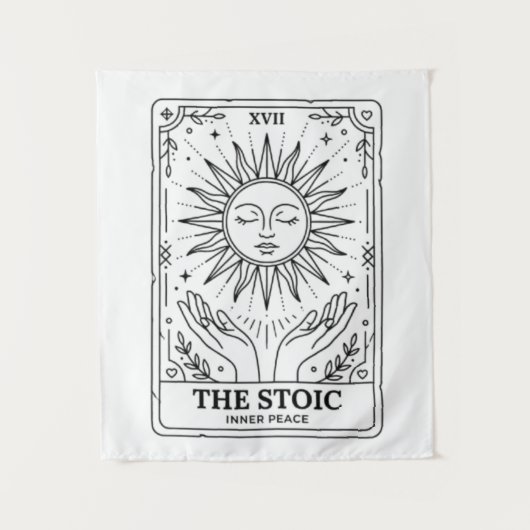Die stoische Tarotkarte Wandteppich (Vorderseite)