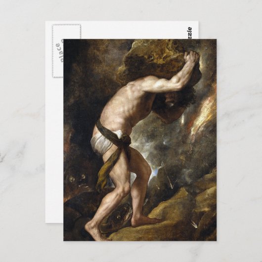 Die Strafe für Sysiphus Postkarte (Vorne/Hinten)