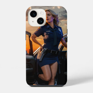 Die strahlende Polizistin iPhone 14 Hülle