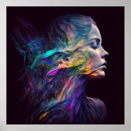 Die strahlende Schönheit mit lebendigem Farbschema Poster