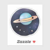 Die Strahlung des Saturns in Wasserfarbe Aufkleber (Blatt)