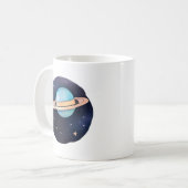 Die Strahlung des Saturns in Wasserfarbe Kaffeetasse (Vorderseite Links)