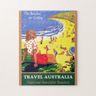 Die Strände sind anrufen, Reisen Australien Vintag Puzzle