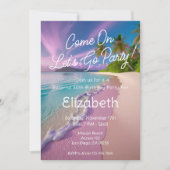 Die Strandlandschaft kommt schon zum Geburtstag in Einladung (Vorderseite)