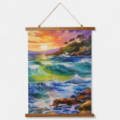 Die Strandszene Wandteppich Mit Holzrahmen (Vorderseite)