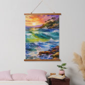 Die Strandszene Wandteppich Mit Holzrahmen (Schlafzimmer)