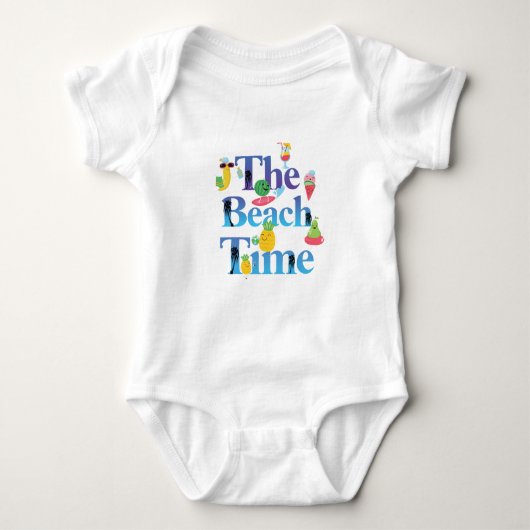 Die Strandzeit Baby Strampler (Vorderseite)