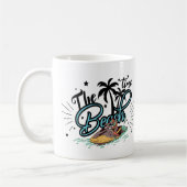 Die Strandzeit und das Surfen am Strand Kaffeetasse (Links)