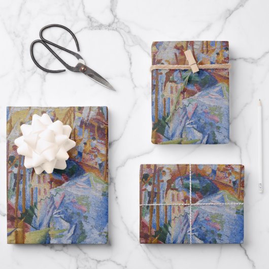 Die Straße betritt das Haus - Umberto Boccioni Geschenkpapier Set (Vorderseite)