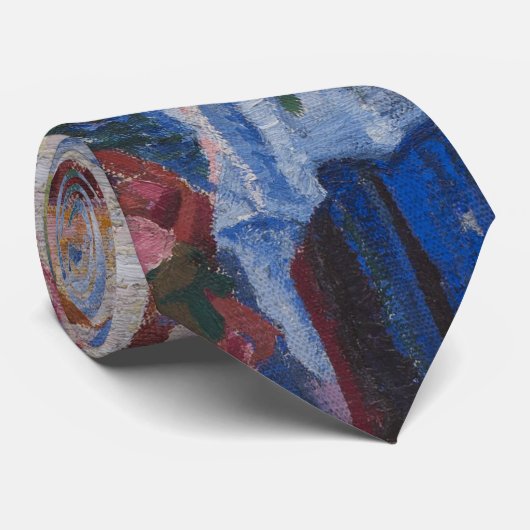 Die Straße betritt das Haus - Umberto Boccioni Krawatte (Gerollt)