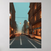 Die Straße der Stadt | AI Art Poster (Vorne)