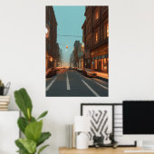 Die Straße der Stadt | AI Art Poster (Heimbüro)