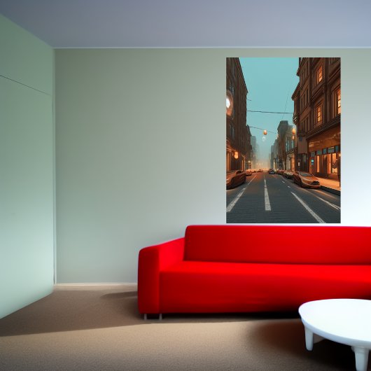 Die Straße der Stadt | AI Art Poster