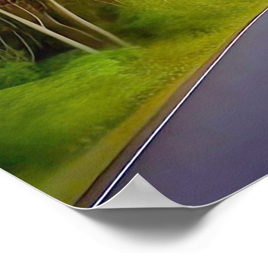 die Straße durch die dunkle Nacht Poster (Ecke)