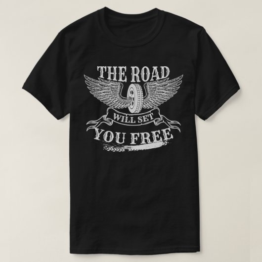 Die Straße Set Ihnen kostenlose Räder auf Flügel G T-Shirt (Design vorne)