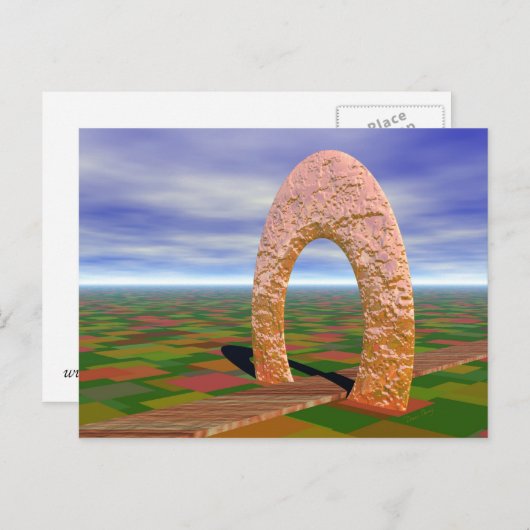 Die Straße weniger gereist, Abstrakter Bogen, Baue Postkarte (Vorne/Hinten)