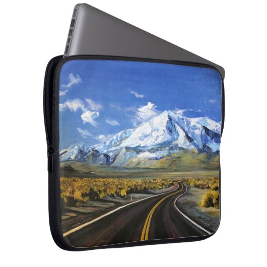 die Straße zu den Bergen Öl lackasphalt,autu Laptopschutzhülle (Vorne Rechts)