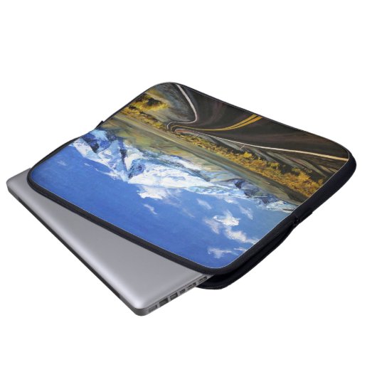 die Straße zu den Bergen Öl lackasphalt,autu Laptopschutzhülle (Vorne Knopf)