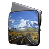 die Straße zu den Bergen Öl lackasphalt,autu Laptopschutzhülle (Vorderseite Links)