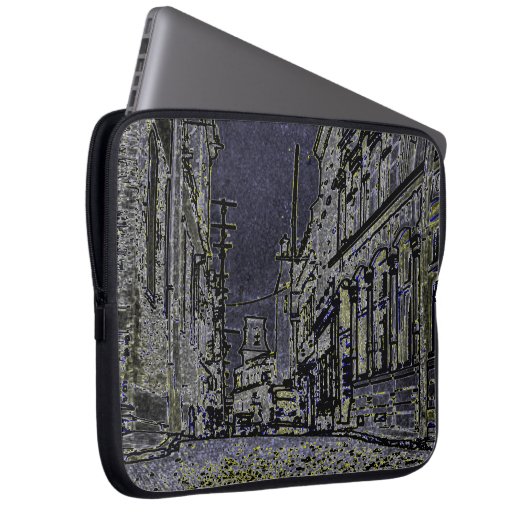Die Straßen von Quebec Canada Art aus den 20er Jah Laptopschutzhülle (Vorne Rechts)