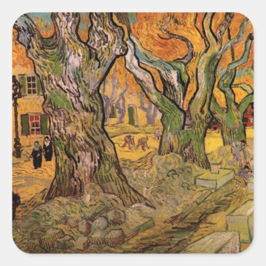 Die Straßen von Vincent van Gogh Quadratischer Aufkleber (Vorderseite)