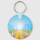 Die Straßenanbindungen führen zu einem städtischen Schlüsselanhänger (Vorderseite)