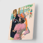 Die Strategie der Liebe Quadratische Wanduhr (Winkel)