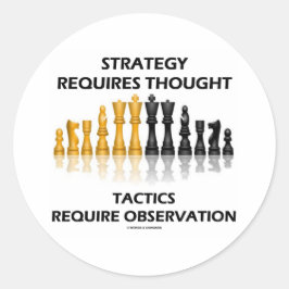 Die Strategie erfordert eine durchdachte taktische Runder Aufkleber