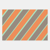 Die Streifen sind grün, grau und orange Geschenkpapier Set (Vorderseite 2)