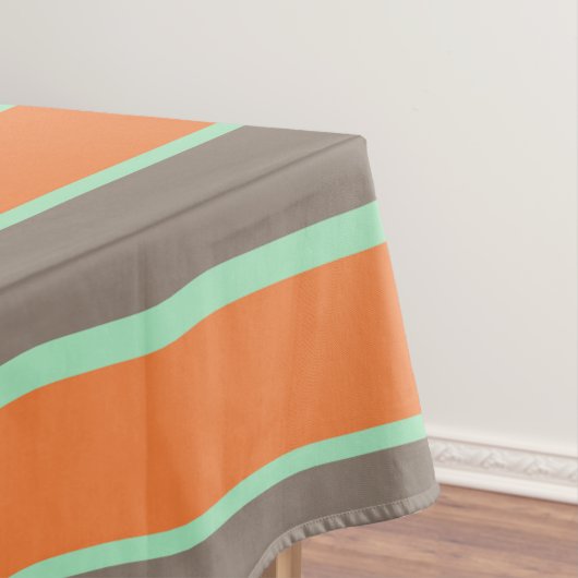 Die Streifen sind grün, grau und orange Tischdecke (Beispiel)