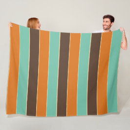 Die Streifen sind grün, schwarz und orange Fleecedecke