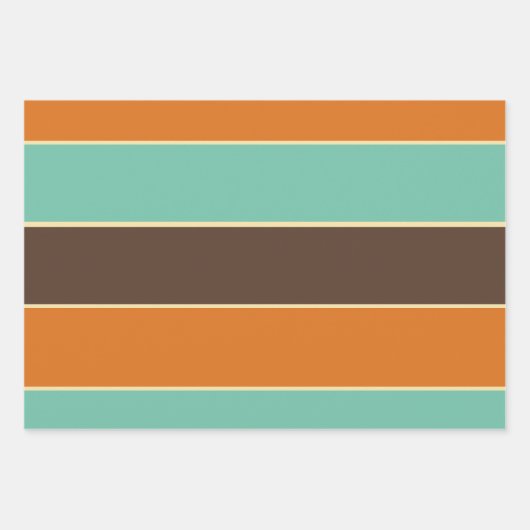 Die Streifen sind grün, schwarz und orange Geschenkpapier Set (Vorderseite 3)