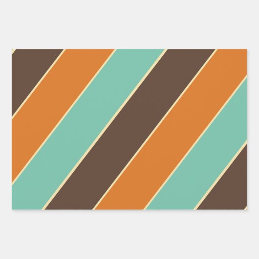 Die Streifen sind grün, schwarz und orange Geschenkpapier Set (Vorderseite 2)