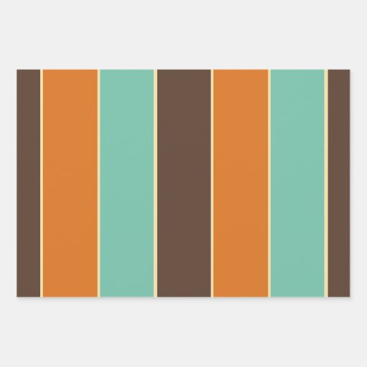 Die Streifen sind grün, schwarz und orange Geschenkpapier Set (Vorderseite)