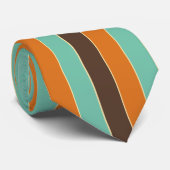 Die Streifen sind grün, schwarz und orange Krawatte (Gerollt)