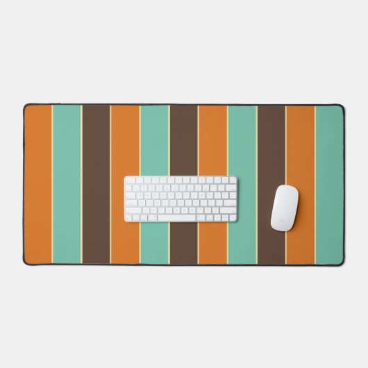 Die Streifen sind grün, schwarz und orange Schreibtischunterlage (Tastatur & Maus)