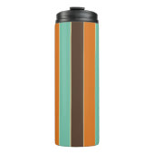 Die Streifen sind grün, schwarz und orange Thermosbecher (Vorderseite)