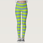 Die Streifen sind grün und blau/grau Leggings<br><div class="desc">Abstrakte Digitalkunst aus Kalkgrün und blau/grau Streifen</div>