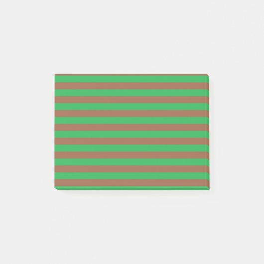 Die Streifen sind grün und braun Post-it Klebezettel (Vorderseite)