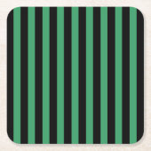 Die Streifen sind grün und schwarz Rechteckiger Pappuntersetzer (Vorderseite)