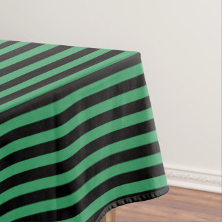 Die Streifen sind grün und schwarz Tischdecke