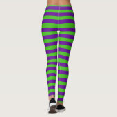 Die Streifen sind grün und violett Leggings (Rückseite)