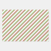 Die Streifen sind grün, weiß, rot gefärbt Geschenkpapier Set (Vorderseite 3)