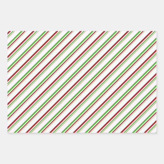 Die Streifen sind grün, weiß, rot gefärbt Geschenkpapier Set (Vorderseite 3)